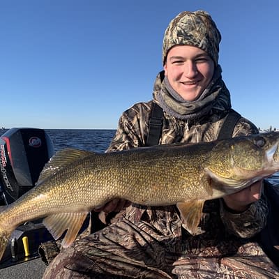 Giant Green Bay walleye with epic guide service