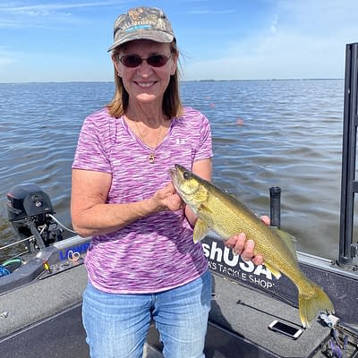 Woman and walleye