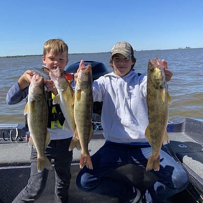 Kids and walleyes with epic guide service on green bay