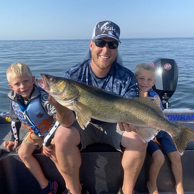 Casting for walleyes on green bay