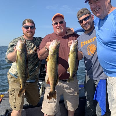 Triple header of walleyes with epic guide service on green bay