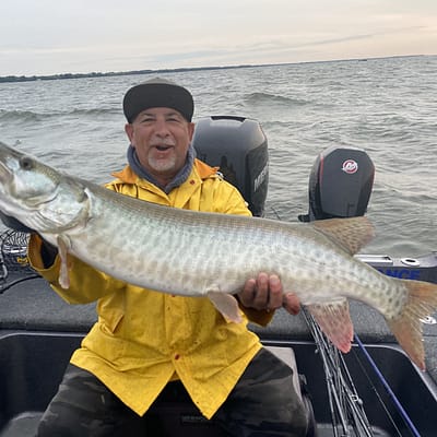 Casting for musky on green bay
